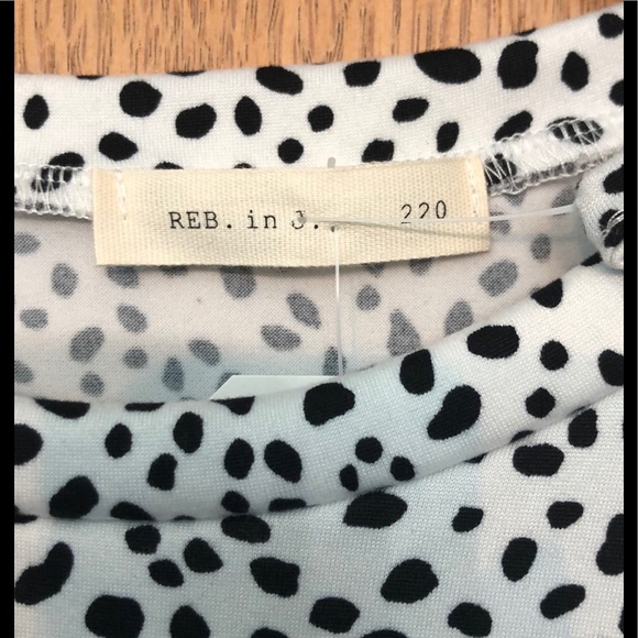 ruffle shirt polka dot shirt XL NWT Reb in J. White black exaggerated ruffle top - Picture 6 of 16